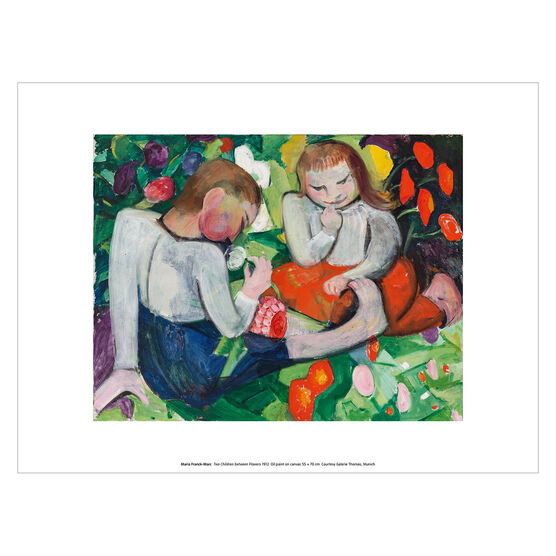 Maria Franck-Marc Two Children between Flowers art print